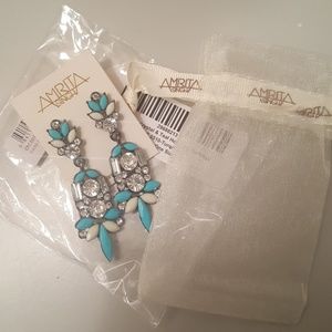 Austrian Crystal & Teal Holi Dangle Earrings